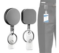 DWFEYOI Llavero Retractil,2 Piezas Llavero con Clip para Cinturón, Soporte Retráctil para Insignias, Llavero Extensible Retractil para Empresas, Escuelas, Hospitales (68Cm Cordón de)