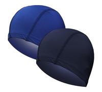 DWFEYOI Paquete de 2 Gorros de natación para Hombres y Mujeres, gorros de natación elásticos de tela cómoda, gorros de baño ligeros, sombrero de natación de para mujeres y hombres mientras nadas