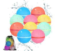 DWFEYOI Waterpolo De Agua Reutilizables, 10 Piezas waterpolo de Agua para Cierre Automático y llenado Rápido Deagua, Globos de Agua para Jardines, Piscinas, Playas y Fiestas Acuáticas Al Aire Libre