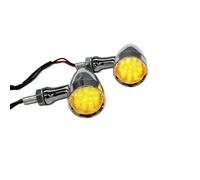 DWGVHGVW Giro Luces circulación Luz de Freno y Giro de Bala Retro LED Universal para Motocicleta, Rejilla de Malla, Lente ámbar para Perno de 10 mm