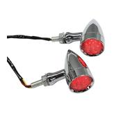 DWGVHGVW Giro Luces circulación Luz de Freno y Giro de Bala Retro LED Universal para Motocicleta, Rejilla de Malla, Lente ámbar para Perno de 10 mm