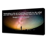Dwight D. Eisenhower - Cita motivacional inspiradora - Impresión sobre lienzo sobre un marco de madera - Imagen perfecta para decoración de pared