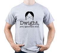 Dwight You Ignorant Slut Michael Scott Shirt Camiseta para Hombre Gris XL