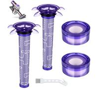 Dwitkul 5 Piezas Kit de Filtro de Repuesto para Aspiradora V8, Filtros para Dyson V8, Animal Absolute Motorhead, Incluye 2 Filtros Traseros + 2 Filtros Delanteros + 1 Cepillo