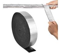Dwitkul Aislamiento para conductos 10 m x 5 cm Aislamiento autoadhesivo para tuberías de espuma, aislamiento para envolver, aislamiento para tuberías de calefacción para la protección de tuberías