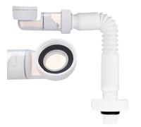 Dwitkul Sifon Lavabo de 1 1/4 Pulgadas Antiolor, Manguera Flexible Extensible (38-93cm),Desagüe Lavabo Sifón Flexible, Desague Lavabo para Cocina y Baño, Diseño Compacto.(Blanco)