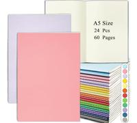 DWIYITTN 24 Pack Cuaderno A5, Libretas Blanco 60 Páginas Tapa de Kraft