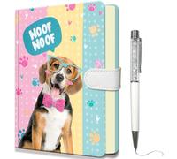 DWIYITTN Diario Secreto Niña, Cuaderno Tapa Dura 192 Páginas Linea Libretas Bonitas con Bolígrafo, Bloc de Notas Notebook Infantil para Viaje o Escuela, Regalos Para Niñas, 19 x 13,5cm - Perros