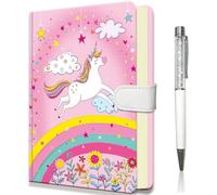 DWIYITTN Diario Secreto Niña, Libreta Niña 192 Páginas Linea Cuaderno Tapa Dura Libretas Bonitas con Bolígrafo, Diario Infantil Regalos para Niñas 5 6 7 8 9 10 11 12 Años, 19 x 13,5cm - Unicornio