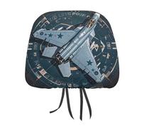 DWTJKMS Air Force Fighter Jet - Funda para reposacabezas de asiento de coche, ajustable, reutilizable, accesorios de asiento interior de automóvil, lindo protector de reposacabezas de coche vintage