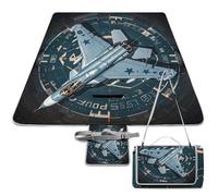 DWTJKMS Air Force Fighter Jet - Tapete de picnic plegable, impermeable, con bolsa de mano, tapete grande de picnic al aire libre, manta de camping de 58 x 58 pulgadas, para playa, parque, viajes