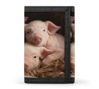 DWTJKMS Four Little Pigs - Cartera minimalista para hombre, delgada, triple, moderna, antirrobo, con capacidad para tarjetas y dinero en efectivo