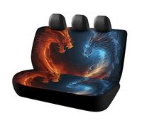 DWTJKMS Funda de asiento de coche con diseño de dragones de fuego y hielo, protector antideslizante para asiento trasero, duradero, a prueba de arañazos, tamaño universal, para coches, camiones y SUV