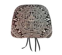 DWTJKMS - Funda para reposacabezas de asiento de coche con calendario maya para fin del mundo, 1 pieza ajustable, reutilizable, accesorios para asiento interior de automóvil, bonito protector de