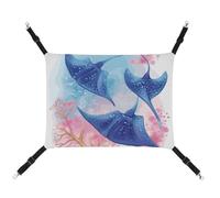 DWTJKMS Hamaca para gatos con diseño de rayas marinas, hamaca suave para dormir, hamaca ajustable para mascotas para todas las estaciones, para gatos, hurones, cachorros, conejos, animales pequeños