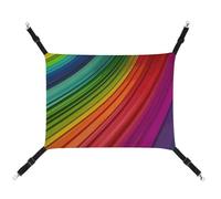 DWTJKMS Hamaca para gatos con rayas de color arcoíris, hamacas suaves para dormir, hamaca ajustable para mascotas para todas las estaciones, para gatos, hurones, cachorros, conejos, animales pequeños