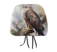DWTJKMS Hawk Sitting in The Tree - Funda para reposacabezas de asiento de coche, 2 unidades, ajustables, reutilizables, accesorios para el interior del automóvil, bonitos accesorios de asiento de