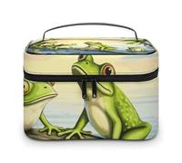 DWTJKMS Many Frogs Sing on The Branches - Bolsa de maquillaje de verano, diseño de mariposas y lago, organizador de cosméticos, gran capacidad, portátil, bolsas de maquillaje para mujer, bolsas de