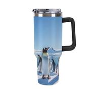 DWTJKMS Penguin Antarctica Ice - Vaso de acero inoxidable de 1,134.0 g, a prueba de fugas, de gran capacidad, con pajilla, doble pared, aislado al vacío, reutilizable, mantiene el frío o el calor