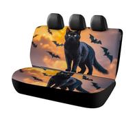 DWTJKMS The Black Cat is Pacing on the Roof Funda de asiento de coche, protector antideslizante para asiento trasero, funda duradera a prueba de arañazos, tamaño universal para asientos de automóviles