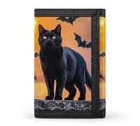 DWTJKMS The Black Cat Is Pacing on the Roof Wallet Minimalista Slim Trifold Wallets Modern Fashion Wallet Anti-Theft Wallet holds Cards and cash