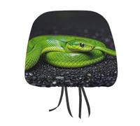 DWTJKMS The Green Snake - Funda para reposacabezas de asiento de coche, ajustable, reutilizable, accesorios de asiento interior de automóvil, lindo protector de reposacabezas de coche vintage, para la
