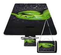 DWTJKMS The Green Snake - Tapete de picnic plegable, impermeable, con bolsa de mano, tapete grande de picnic al aire libre, manta de camping de 58 x 58 pulgadas, para playa, parque, viajes