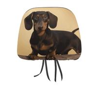 DWTJKMS Una bonita funda para reposacabezas de asiento de coche de perro salchicha, 1 pieza ajustable reutilizable, accesorios de asiento interior de automóvil, lindo protector de reposacabezas de