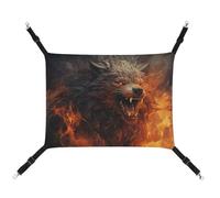 DWTJKMS Wild Wolf in The Fire - Hamaca suave para dormir, hamaca ajustable para mascotas para todas las estaciones, para gatos, hurones, cachorros, conejos, animales pequeños (clásica)