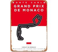 DWUENT Póster de metal retro de Fórmula 1 de 20 x 30 cm, decoración de carreras, regalos para hombres, estilo vintage, blanco y rojo, letrero de metal para decoración del hogar