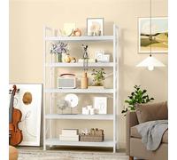 DWVO Estantería alta de 5 niveles, estante industrial para libros, 80 cm de ancho, 158 cm de alto, estante grande de madera y estantería de metal, estante de almacenamiento para sala de estar, oficina