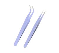 Dww-2 Pices Pinces Cils(Violet), Pince Volume Russe, Pinces Extension de Cils en Acier Inoxydable Pinces Cils Pointe Droite et Courbe