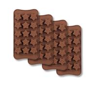 Dww-4pcs Moule chocolat en forme d'toile de 15 cavits, Ensemble de Moule en silicone de qualit alimentaire non collante pour gele de bonbons, Cube de