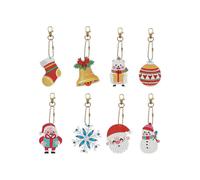 Dww-Peinture Diamant DIY Complet,Porte-cls de peinture au diamant srie Nol (YSK069 (diamant simple face)) DIY Diamond Strass Toile Point de Croix Pain