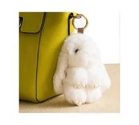 Dww-Porte-Cl - Blanc Peluche Lapin de Pques Clef Fourrure Pompon Doux Mignon Moelleux Animal Poupe Jouet Fille Petit Cadeau Femme Bourse Ornament Sac