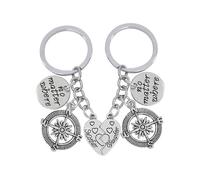 Dww-Splice en forme de cur mre fille cadeau porte-cls mre fille cadeau d'anniversaire cadeau fte des mres porte-cls bijoux, "Mre fille n'importe o"