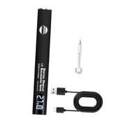 dwxnauixl Bolígrafo para soldar eléctrico con pantalla digital, recargable por USB, fácil de usar, kit de reparación de soldadura versátil para, Conjunto negro, 1.3 x 10.2 cm