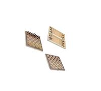 dwxnauixl Juego de ajedrez de para Madera Plegable 3 en 1 con Damas y Backgammon, Estuche de Viaje Ligero, Ideal para Salidas Familiares y Damas, Juego de