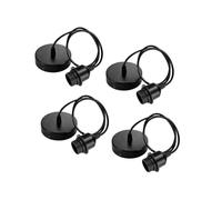 dwxnauixl Kit de cable de lámpara colgante de luz blanca versátil con placa de techo de hierro a prueba de óxido que garantiza una larga duración, negro