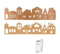 dwxnauixl Kit de casita de Jengibre para una Aldea mágica Jengibre. Plegable y Reutilizable, Incluye cómodas Luces LED. Estructura Estable.