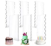 dwxnauixl Raspador de pasteles, glaseado de crema de mantequilla, kit de 6 piezas para moldear pasteles, raspador acrílico transparente, necesidades de