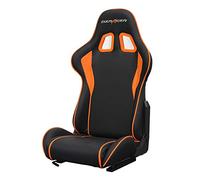 DX Racer Asiento Deportivo Coche, Semibaquet Ajustable, Cuero PU, con Ríeles Incluidos, Conductor y Pasajero, Universal para Videojuego/Coche/Simulador de Conducción, Negro con Parche Naranja