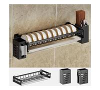 Dxcaicc Estante para secar Platos de Pared, Soporte para Palillos de Acero Inoxidable para Colgar en la Cocina, Estante de Almacenamiento de vajilla con 2 Soportes para Palillos,B