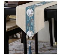 Dxcaicc Nuevo Camino De Mesa De Estilo Chino, Decoración De Mesa Inspirada En El Zen para Mesa De Café, Consola Y Aparador,Beige,200cm/ 79 Inch