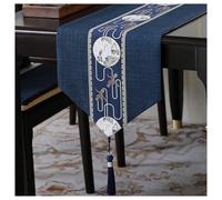 Dxcaicc Nuevo Camino De Mesa De Estilo Chino, Decoración De Mesa Inspirada En El Zen para Mesa De Café, Consola Y Aparador,Azul,180cm/ 71 Inch