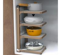 Dxcaicc Organizadores de estantes para ollas, Almacenamiento de Utensilios de Cocina, Estante Ajustable en Altura para el Almacenamiento y organización en el Armario de la Cocina,4 Layer