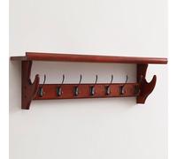 Dxcaicc Perchero Estante montado en la Pared,Perchero de Pared con Ganchos, Estante de Entrada de Madera rústica, Ganchos para Llaves de Alta Capacidad para Cocina, Dormitorio,Marrón,7HOOKS