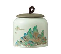 Dxcaicc Tarro De Té De Cerámica Estilo Chino con Tapa Hermética, Decoración De Cocina De Granja Bote De Café, 850Ml,I