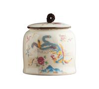 Dxcaicc Tarro De Té De Cerámica Hermético, Tarro De Arte Chino Tradicional 800Ml | Contenedor De Almacenamiento De Té Hermético para Granos De Café, Azúcar, Decoración De Granja,K