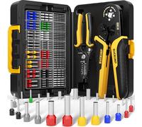 DxCRIMP Crimpadora Terminales Eléctricos, Punteras Eléctricas 0,25-10 mm² Crimpadora Para Terminales de Cable con 24 Tipos de Aislados y no Aislados Punteras Huecas, Prensa Terminales Eléctricos